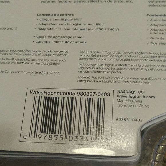 Logitech Wireless Headphones for the iPod - Model 980397-0403 - Sealed - Picture 7 of 9